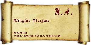 Mátyás Alajos névjegykártya